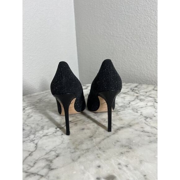 B Brian Atwood Niana Sugar Textured High Heels Size 5.5 Black Pointed Toe - Picture 4 of 6